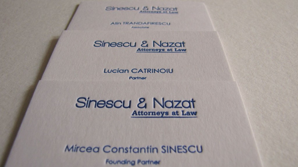 Tarjetas de visita Sinescu & Nazat
