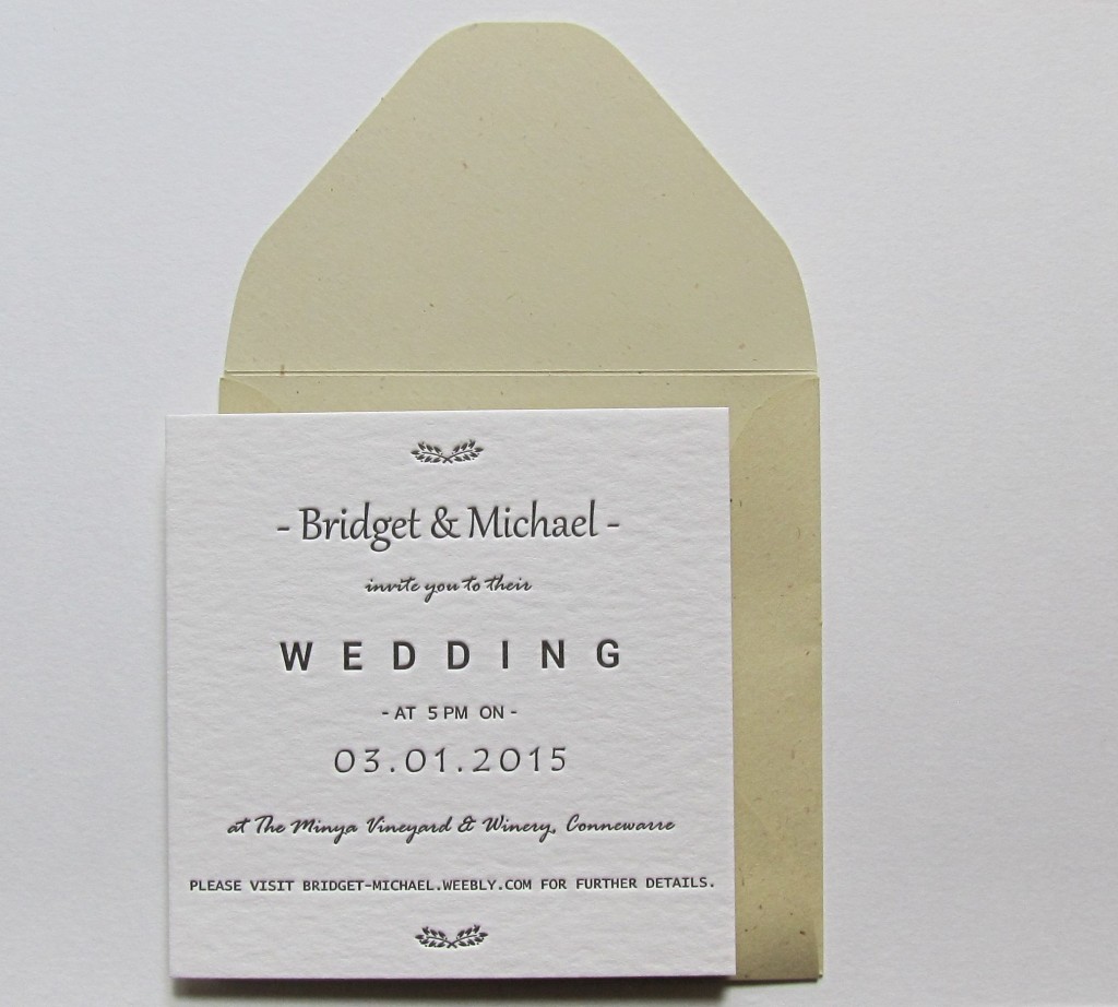 Invitación de boda Bridget & Michael