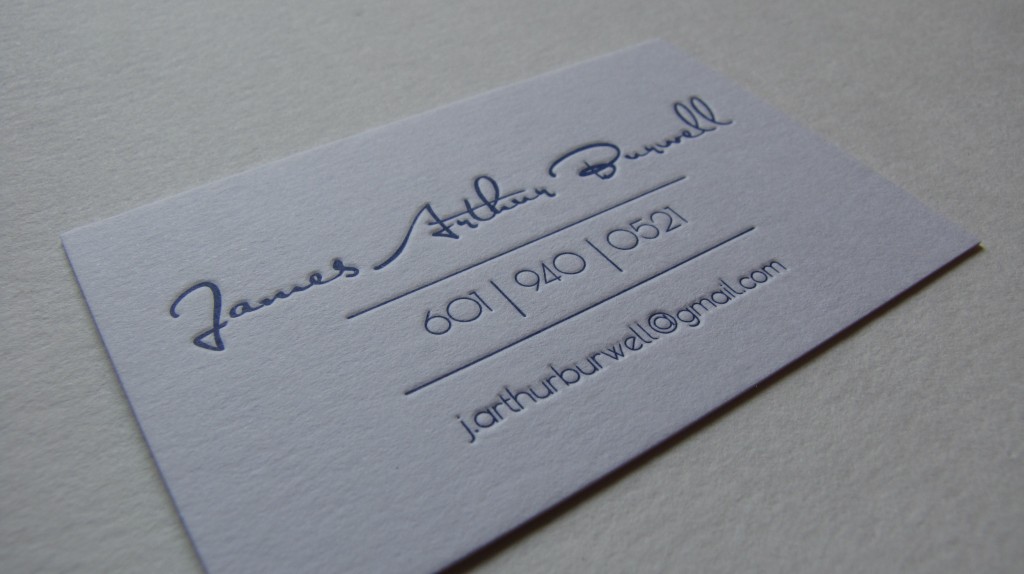 Tarjetas de visita James Arthur Burwell