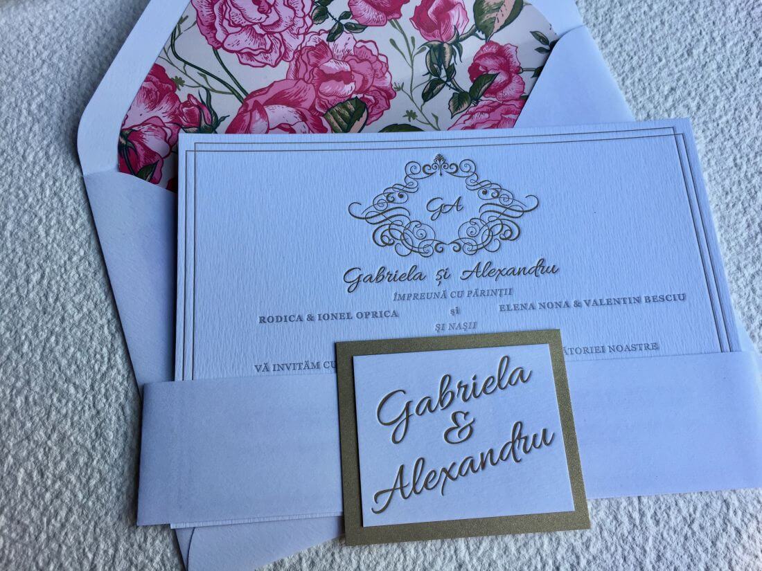 Invitatii Nunta Ink Paper Art Gabriela & Alex - 1100px - 1